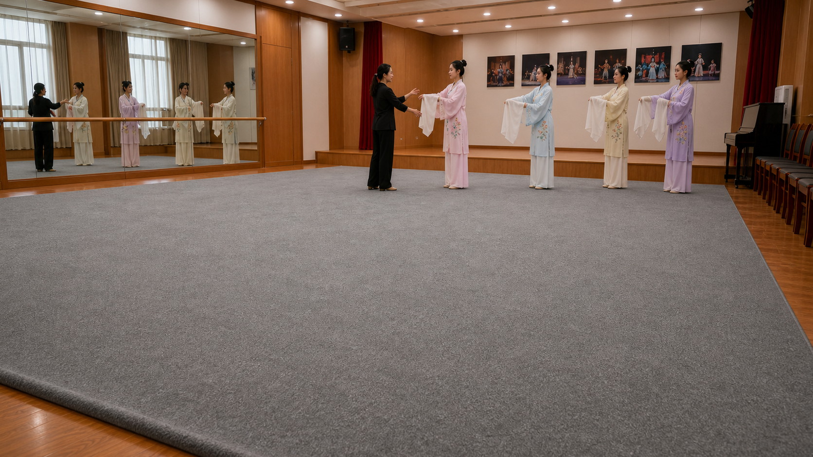 黄梅戏项目实景素色地毯1
