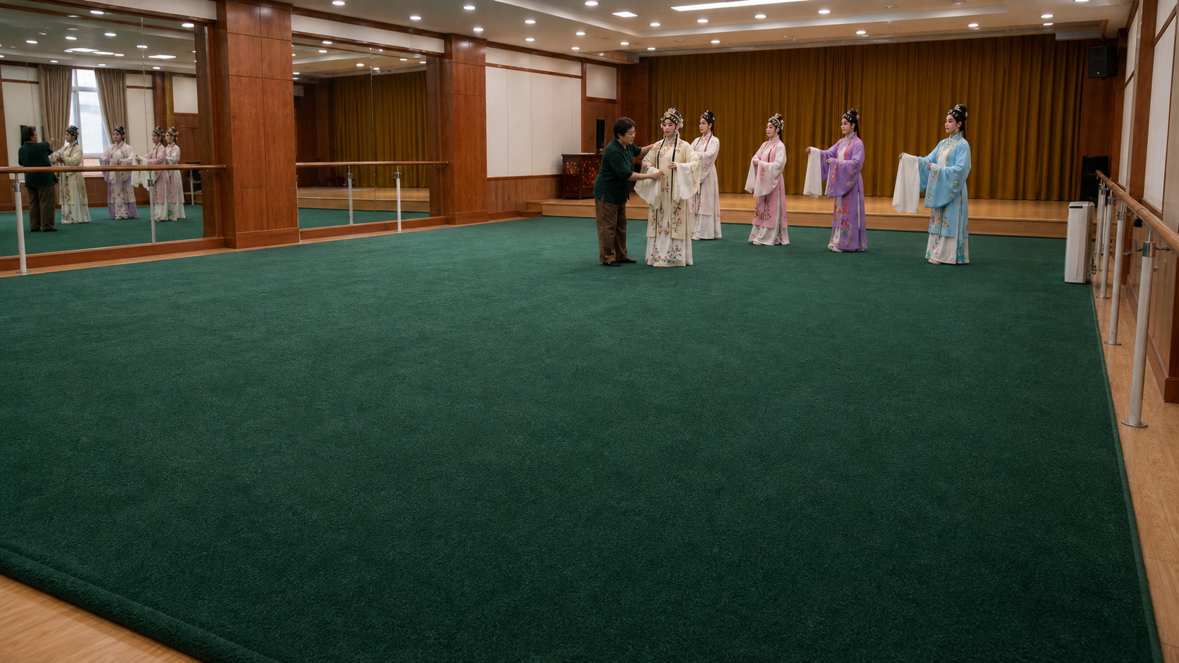 京剧教室教学素色地毯2