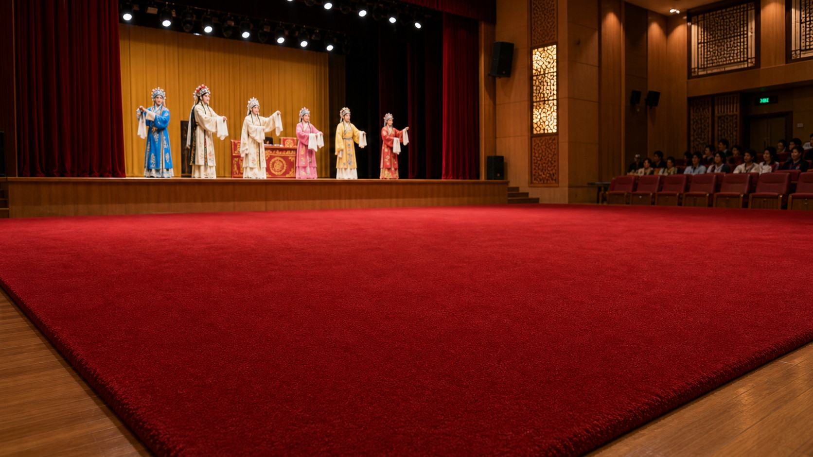 京剧项目实景素色地毯3