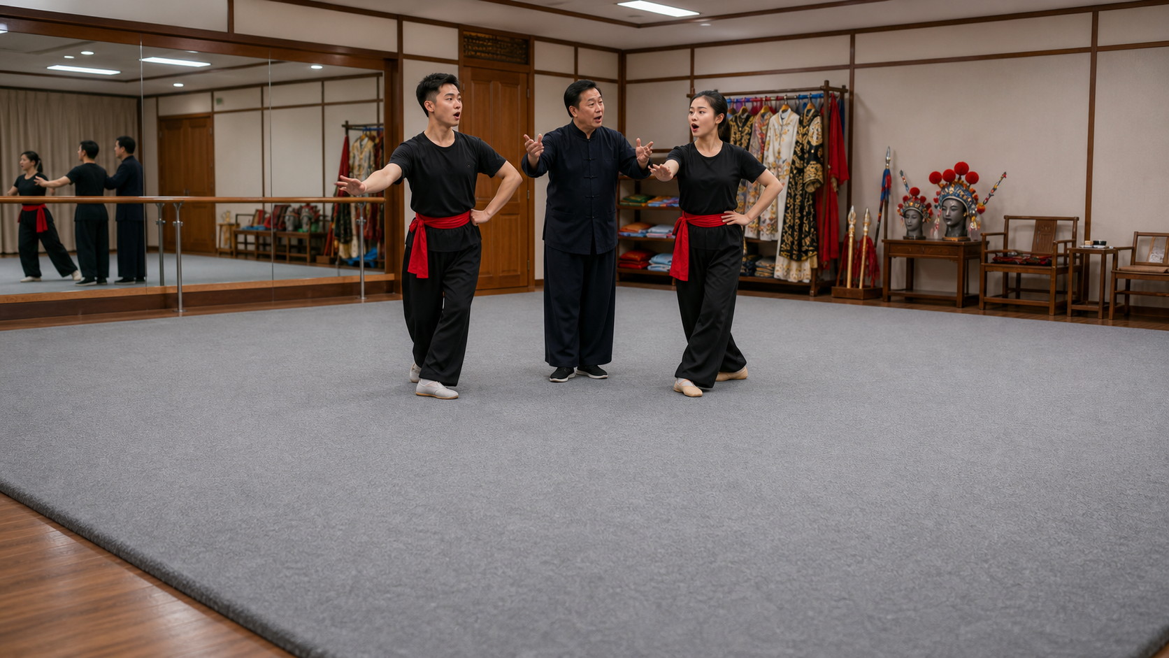 秦腔教室教学素色地毯1