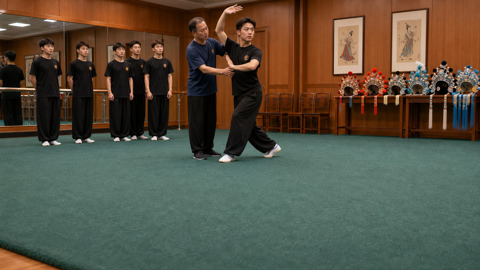 秦腔教室教学素色地毯3