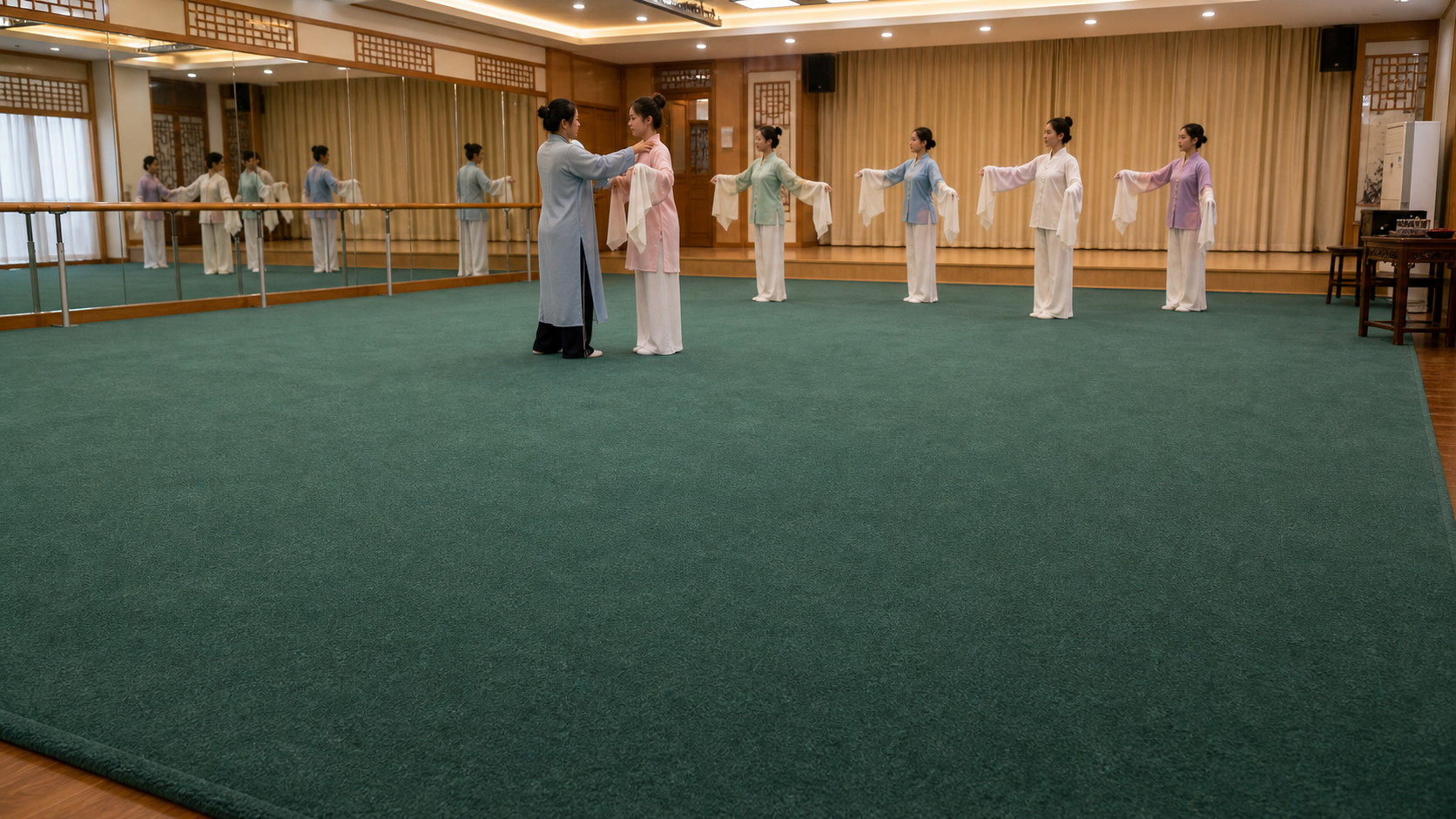 越剧教室教学素色地毯1
