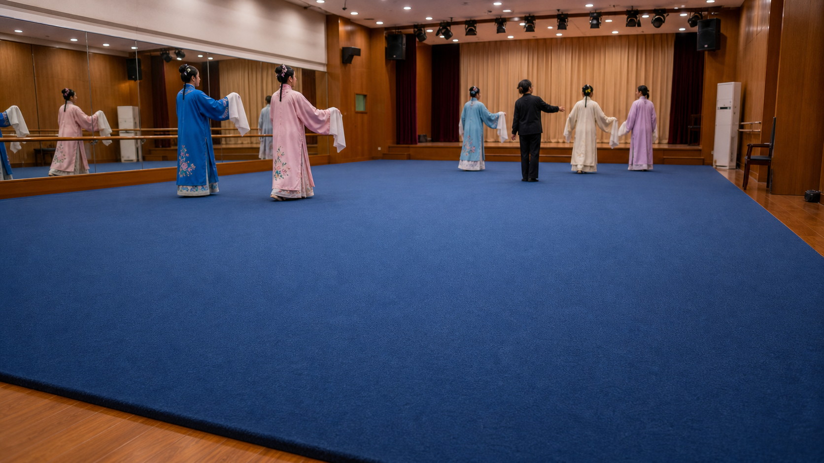 豫剧教室教学素色地毯3